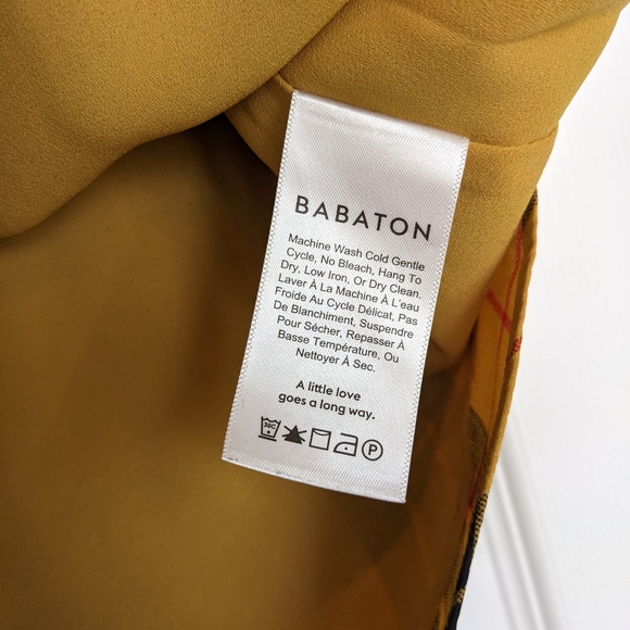 Aritzia Babaton yellow check print cami - Picture 4 of 6